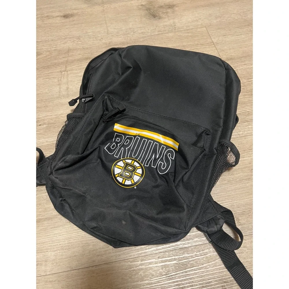 Boston Bruins NHL Black Backpack School Bag Travel Laptop Bag‎ Hockey